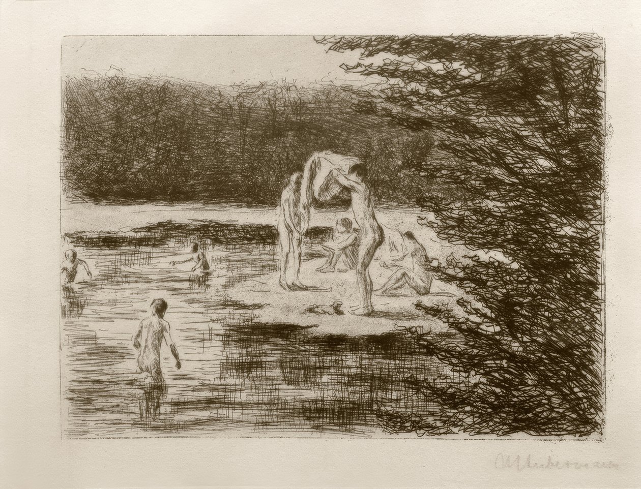 M.Liebermann, fürdőző fiúk alkotó: Max Liebermann