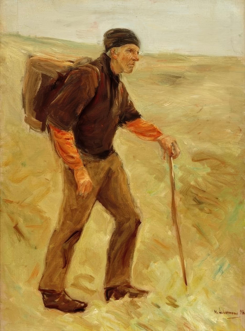 Vándorló paraszt - (tanulmány, teljes ábra) alkotó: Max Liebermann