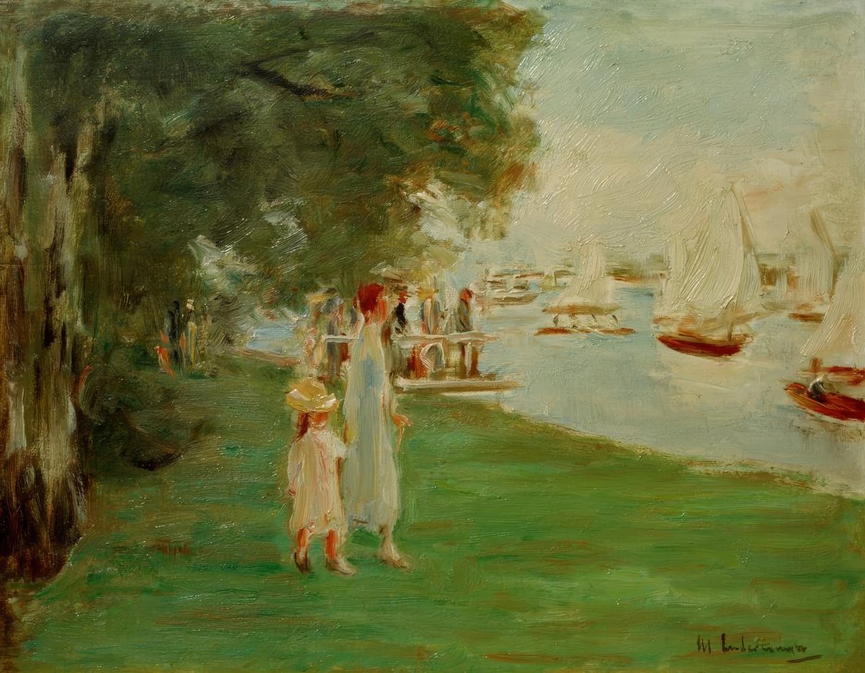 Sétálók a Wannsee-parton alkotó: Max Liebermann