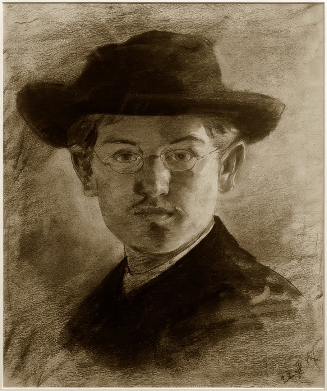 Önarckép kalappal alkotó: Max Slevogt