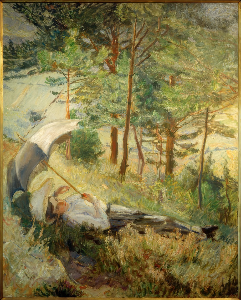 Nyári reggel (nő esernyővel) alkotó: Max Slevogt