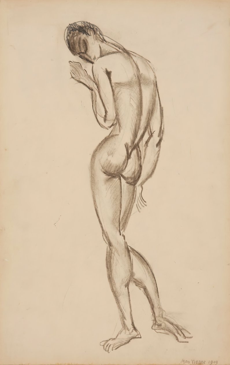 Női akt, hátulnézet, 1909. alkotó: Max Weber