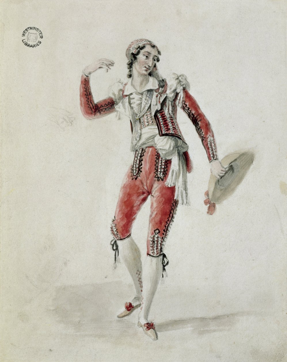 De Begnis, a Király Színházból, mint Figaro a Figaro házasságában, 1823 (ceruza és WC papíron) alkotó: Maxim Gauci