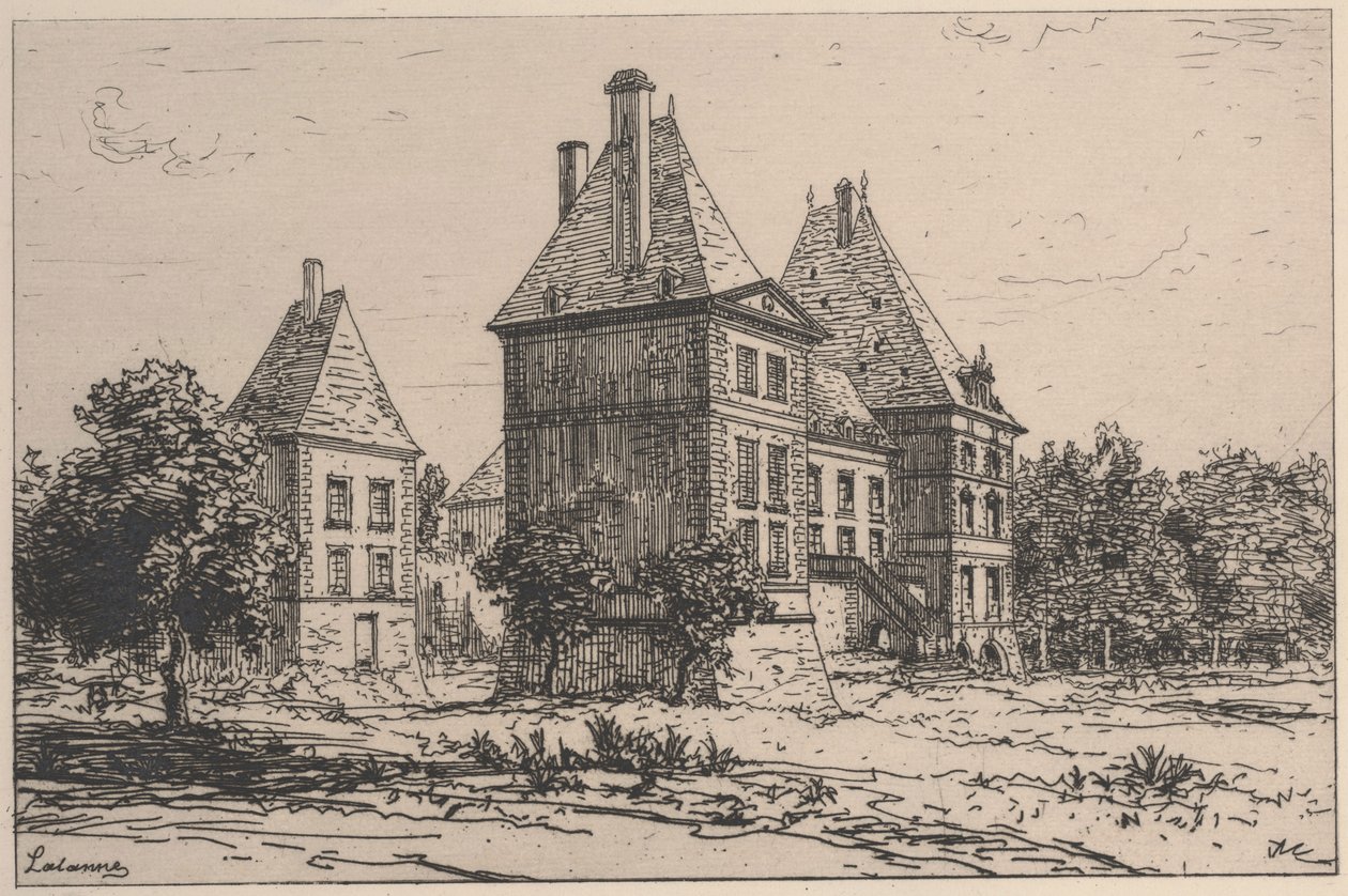 Chateau Thierry (rézkarc és szárazhús) alkotó: Maxime Lalanne