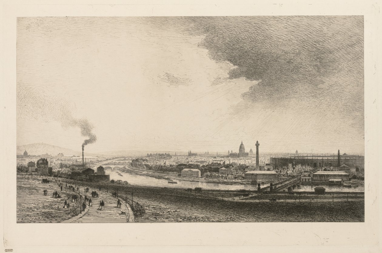 A Szajnán, 1867. alkotó: Maxime Lalanne
