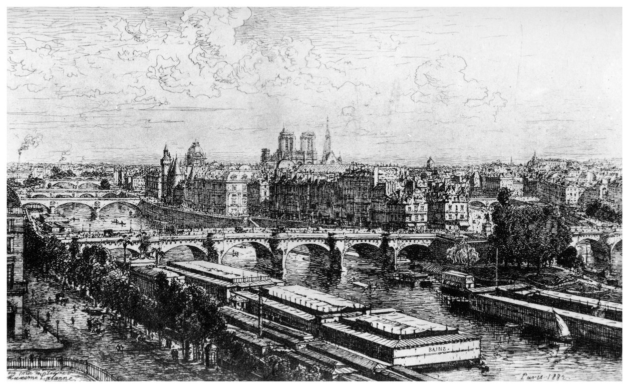 Párizs a Louvre-ból, 1850-1895, 1924 alkotó: Maxime Lalanne