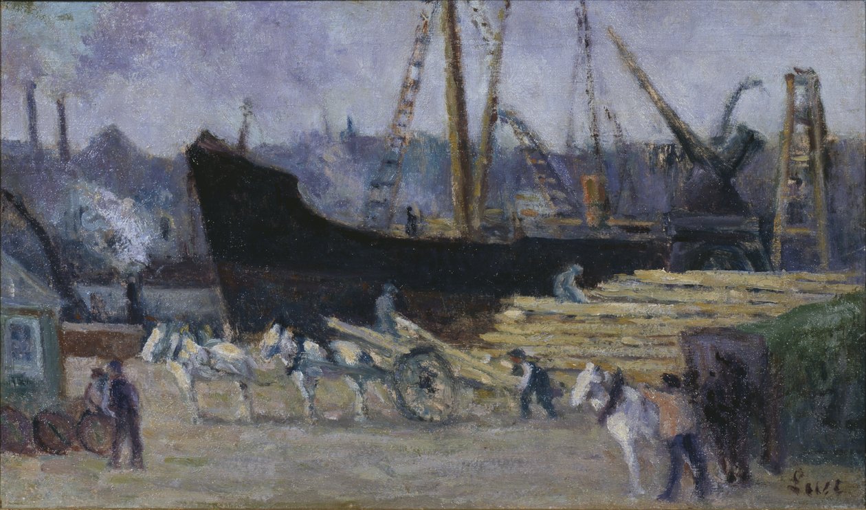 Dokk Rouenben, 1930 körül alkotó: Maximilien Luce