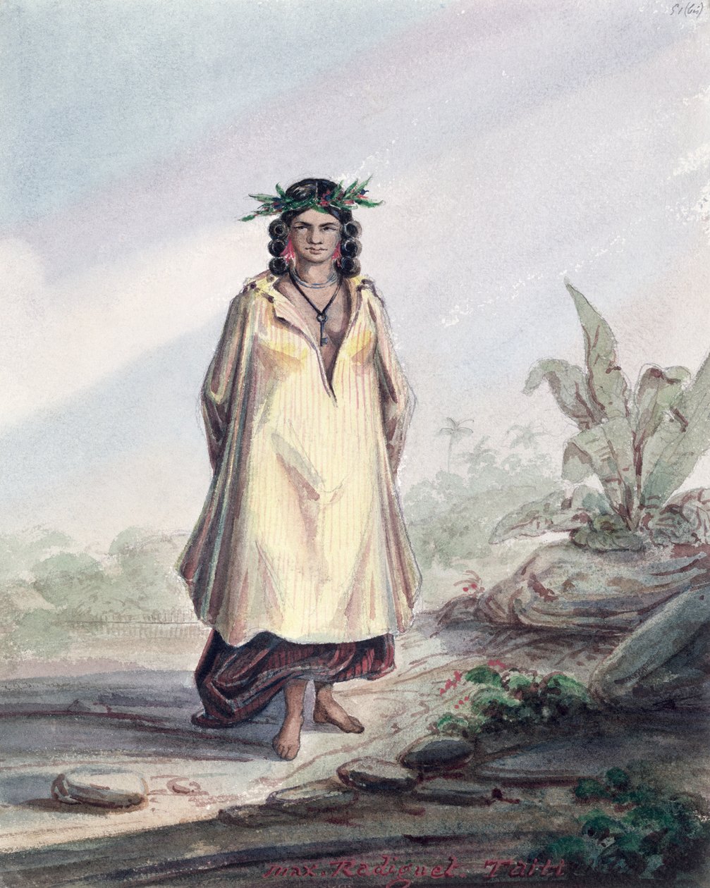 Fiatal nő Tahitiból, 1841-48 körül (toll, tinta és WC papíron) alkotó: Maximilien Radiguet