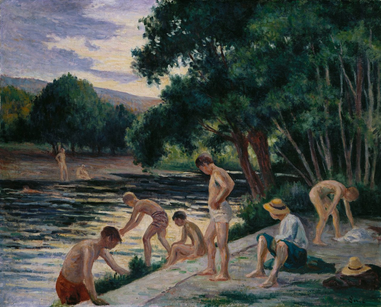 Fürdőzők a kúra partján alkotó: Maximilien Luce