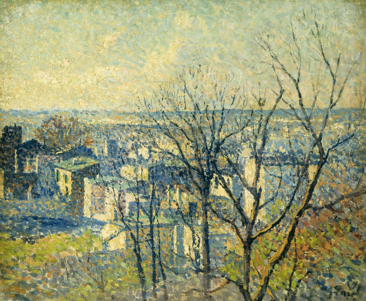 A háztetőkről; Sur les Toits, 1890-95 alkotó: Maximilien Luce