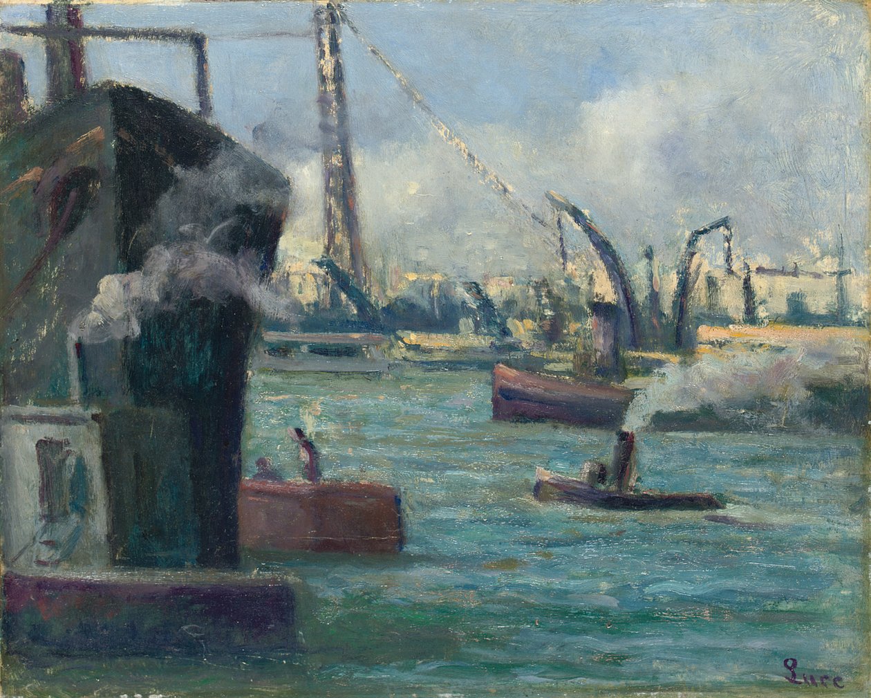 Rouen kikötője, alkotó: Maximilien Luce