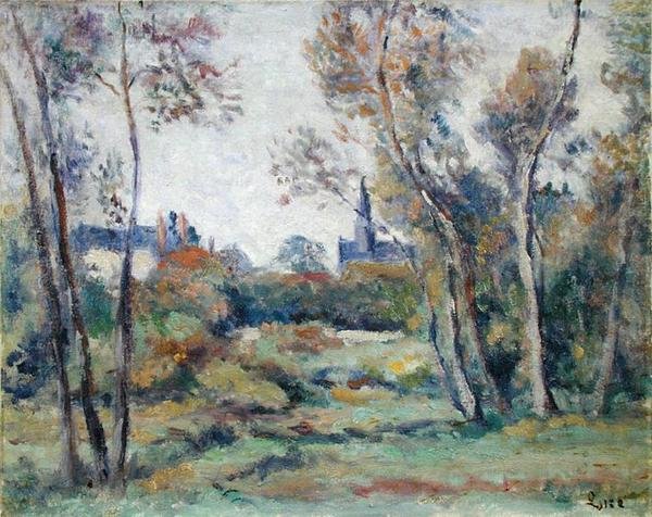 Saint-Ay falu, 1912 körül (olaj, vászon) alkotó: Maximilien Luce