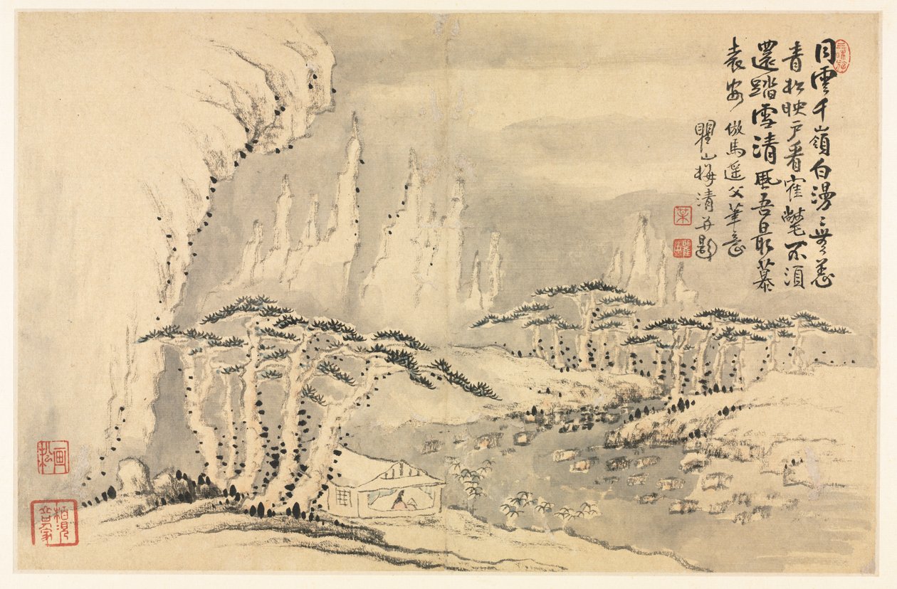 Különféle stílusú tájak régi mesterek után alkotó: Mei Qing