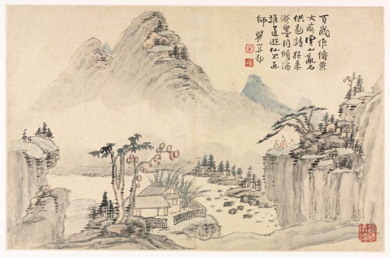 Különféle stílusú tájak régi mesterek után alkotó: Mei Qing
