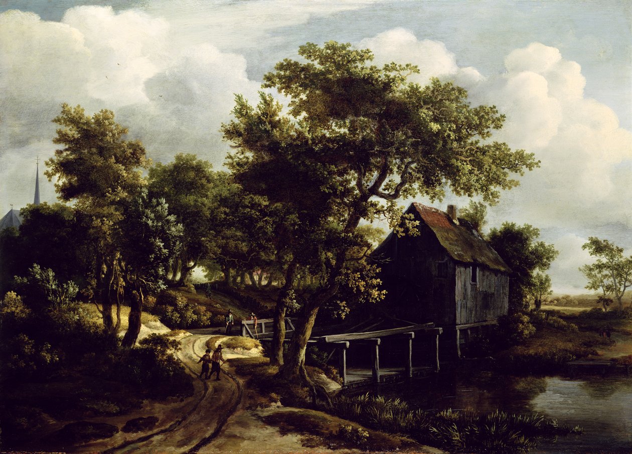 Vízimalom, 1662 alkotó: Meindert Hobbema