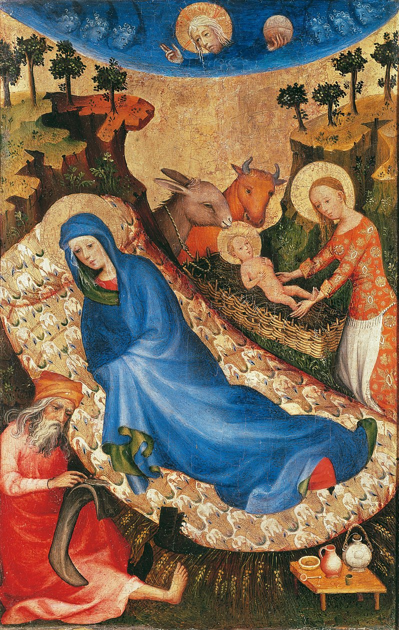 Születés (tempera panelen) alkotó: Melchior Broederlam