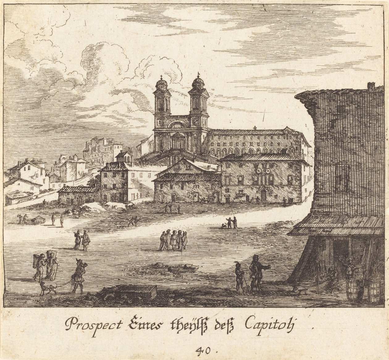 Városra néző alkotó: Melchior Küsel after Johann Wilhelm Baur