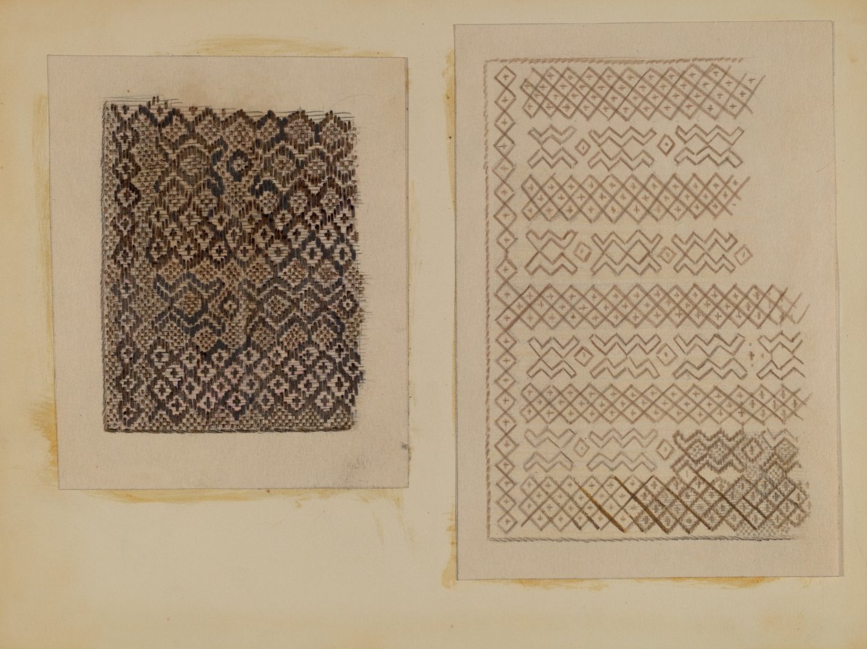 Macskafarkokból szőtt anyag, kb. 1935. alkotó: Melita Hofmann