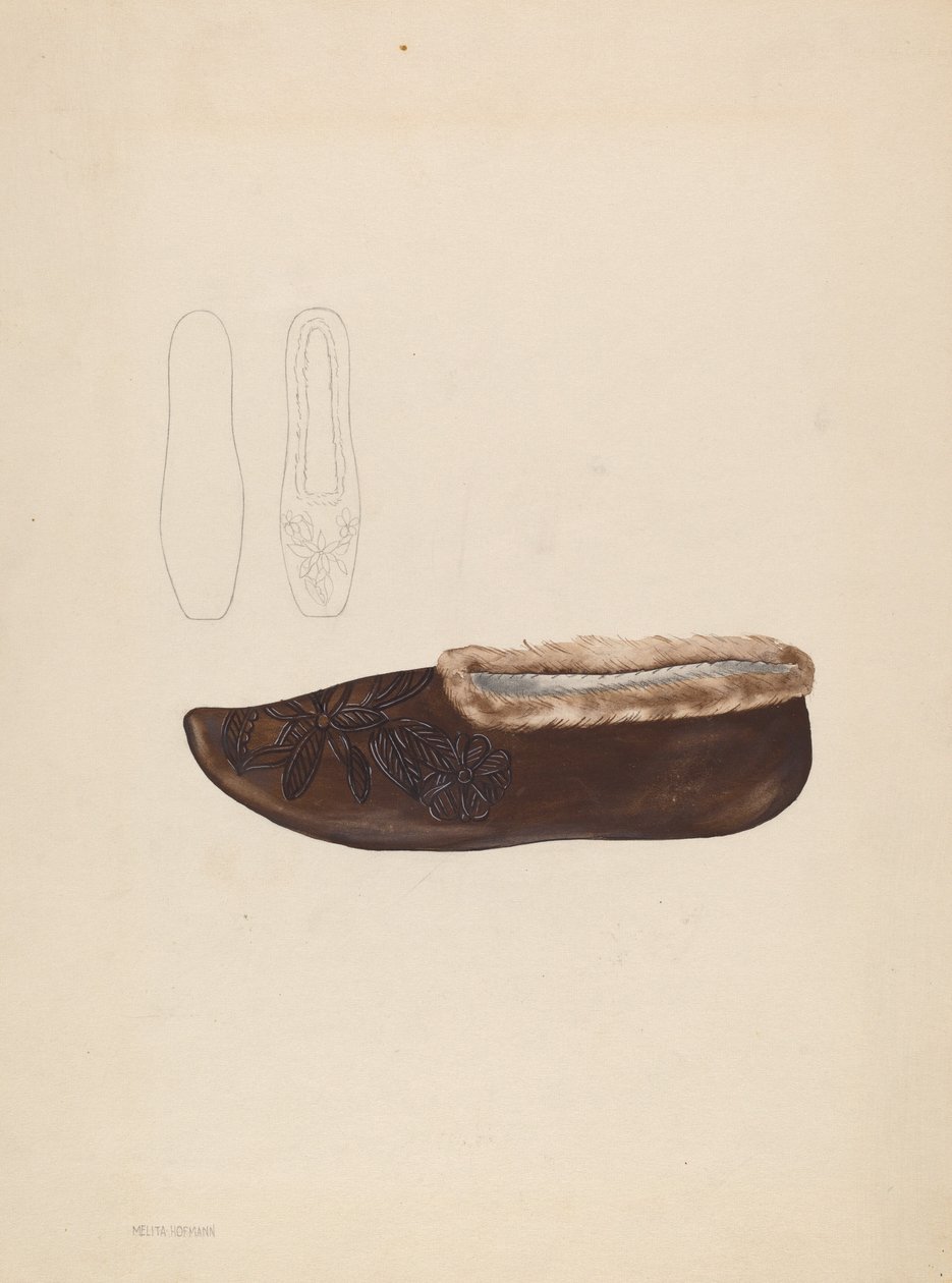 Papucs, c. 1936. alkotó: Melita Hofmann