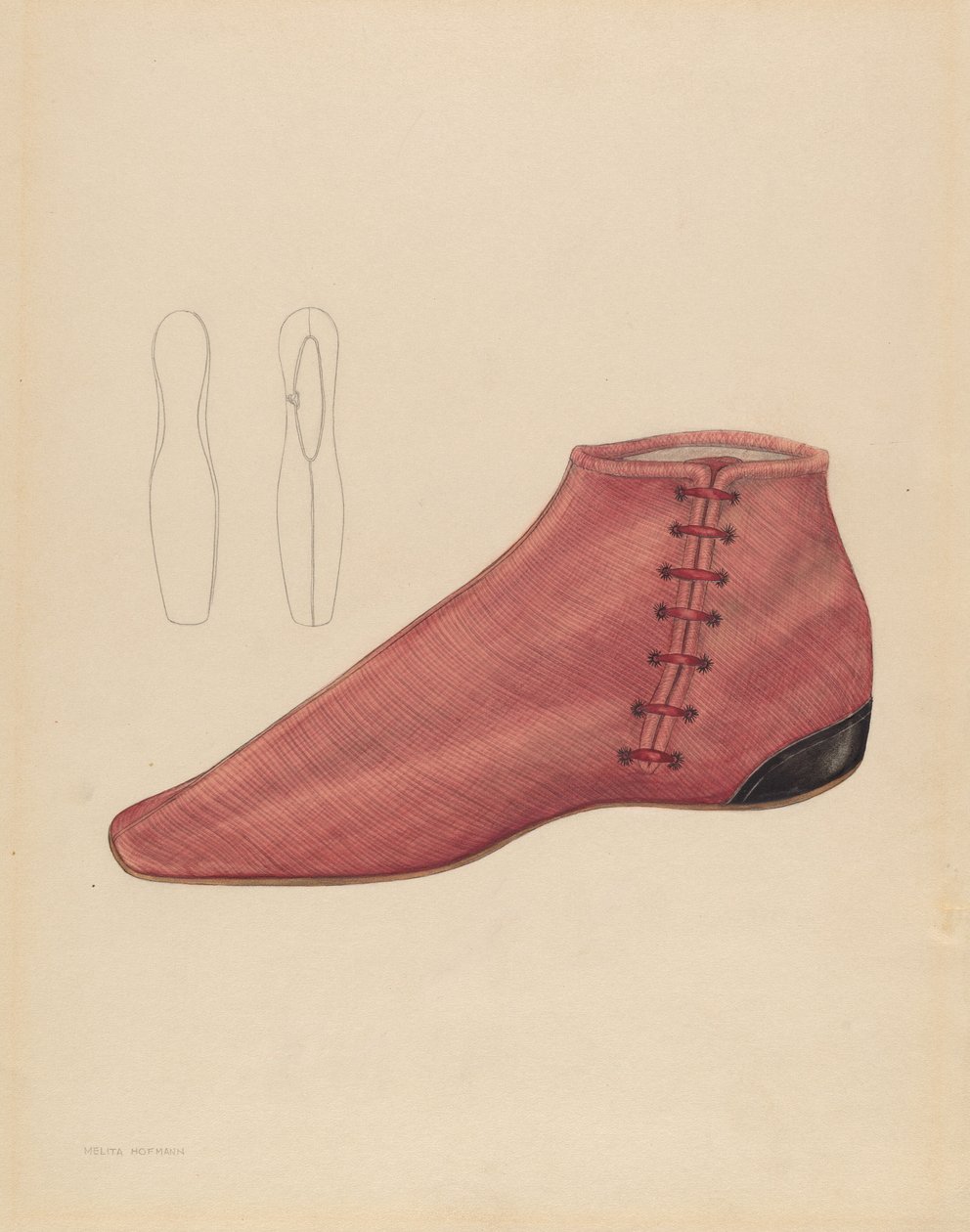 Női cipő, c. 1936. alkotó: Melita Hofmann