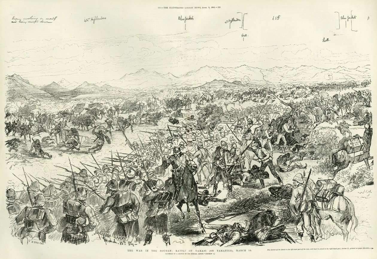 A tamai csata 1884. március 13-án, 1884 alkotó: Melton Prior