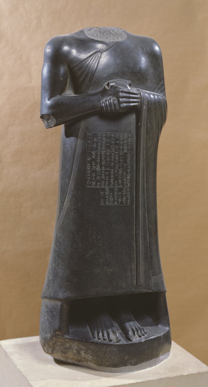 Gudea, Lagash hercege, áll (diorit) alkotó: Mesopotamian