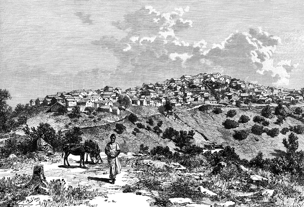 Egy kabil falu, Észak-Afrika, 1895. alkotó: Meunier