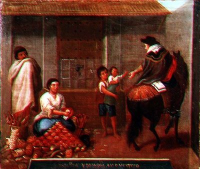 Piaci jelenet alkotó: Mexican School