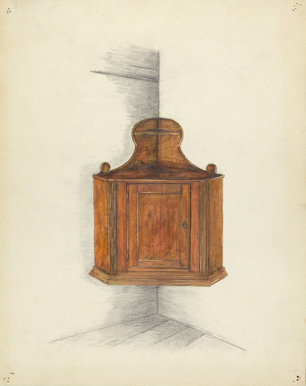Sarokszekrény, c. 1953. alkotó: Meyer Goldbaum