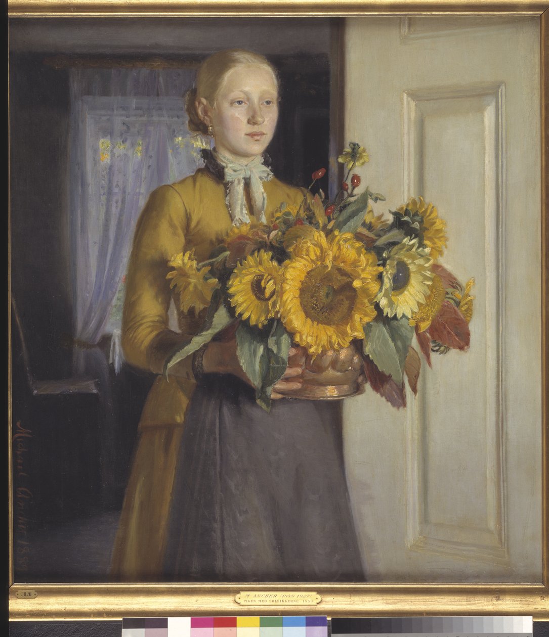Egy lány napraforgós alkotó: Michael Ancher