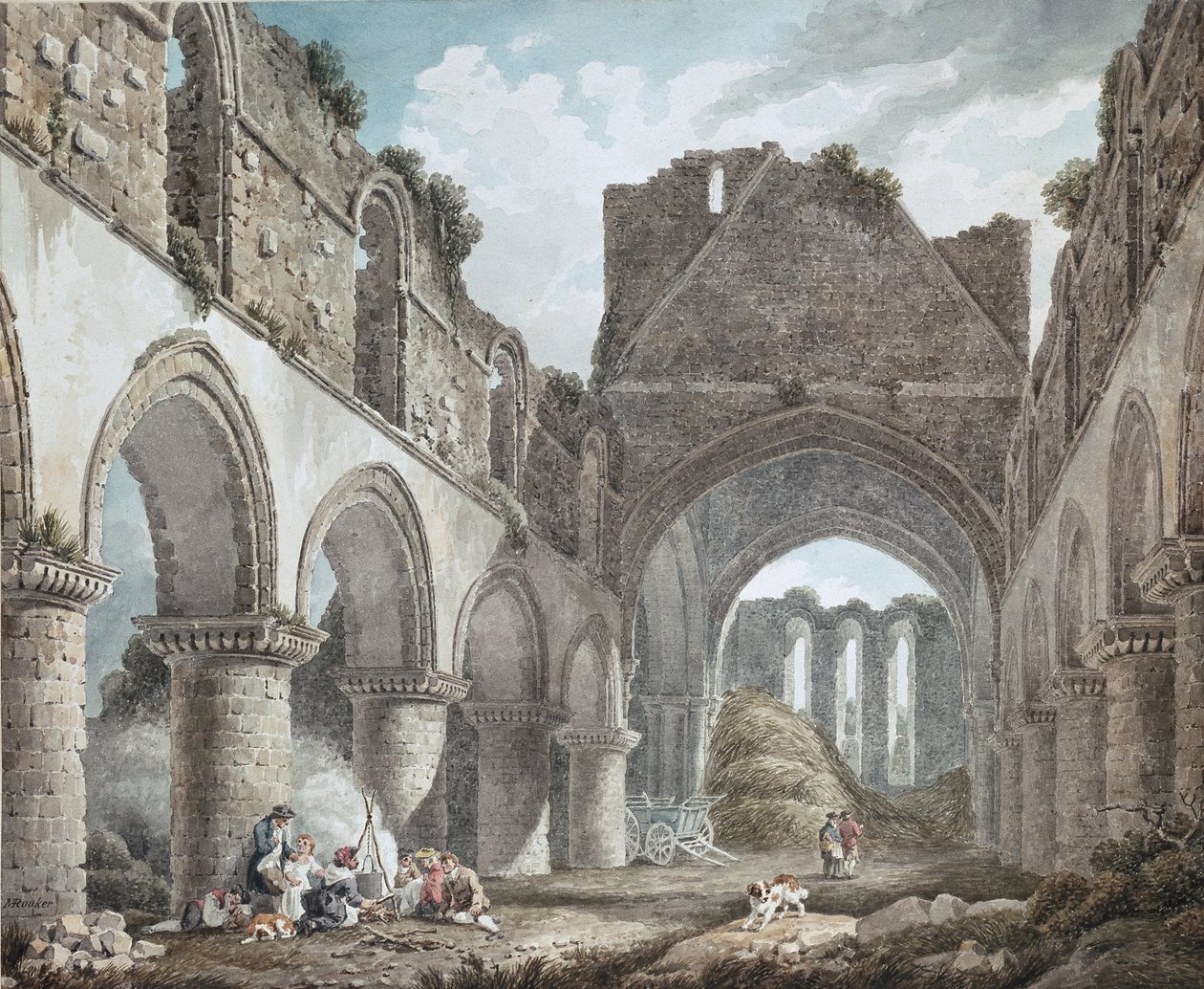 Buildwas Abbey, Shropshire, 1760-1800 alkotó: Michael Angelo Rooker