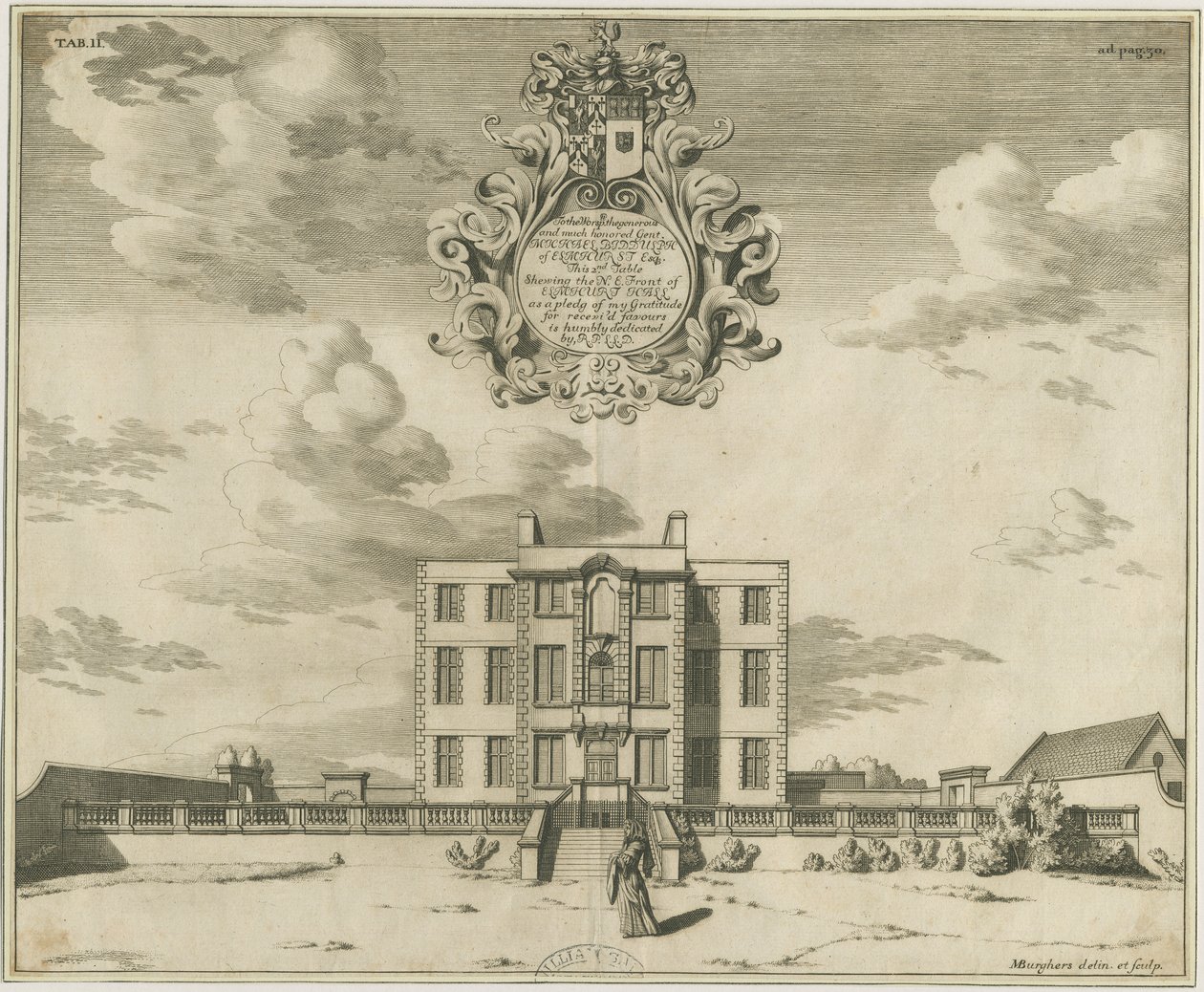 Elmhurst Hall: rézmetszet, nd [1653-1686] alkotó: Michael Burghers