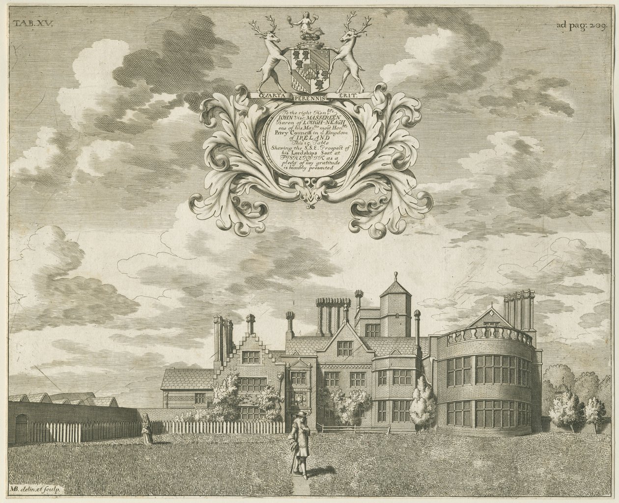 Fisherwick Hall: rézmetszet, nd [1653-1686] (nyomat) alkotó: Michael Burghers