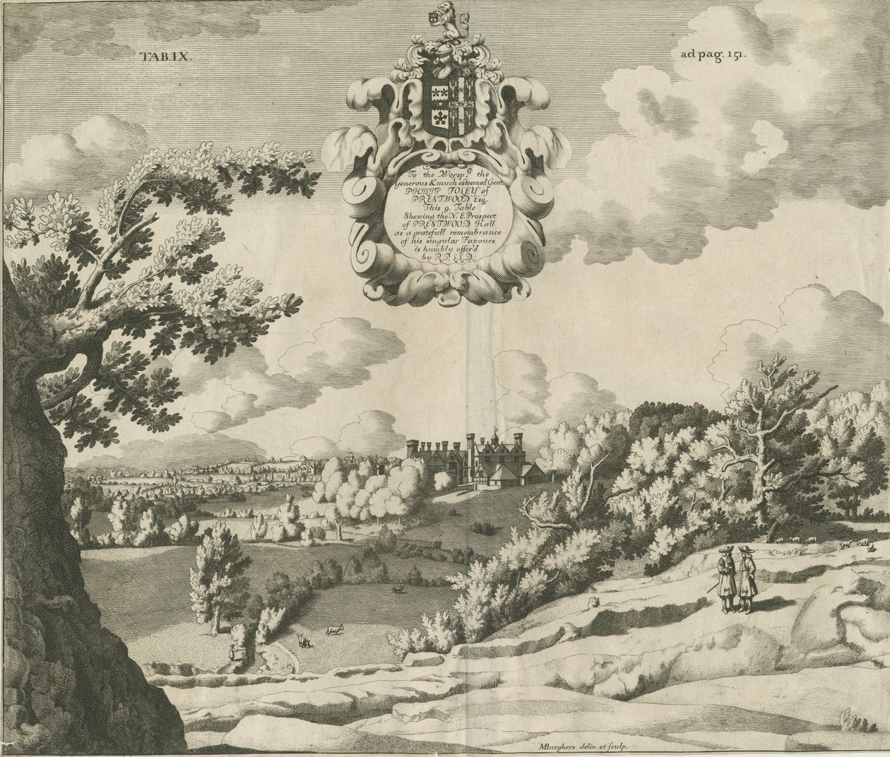 Prestwood Hall: metszet, nd [1653-1727] alkotó: Michael Burghers