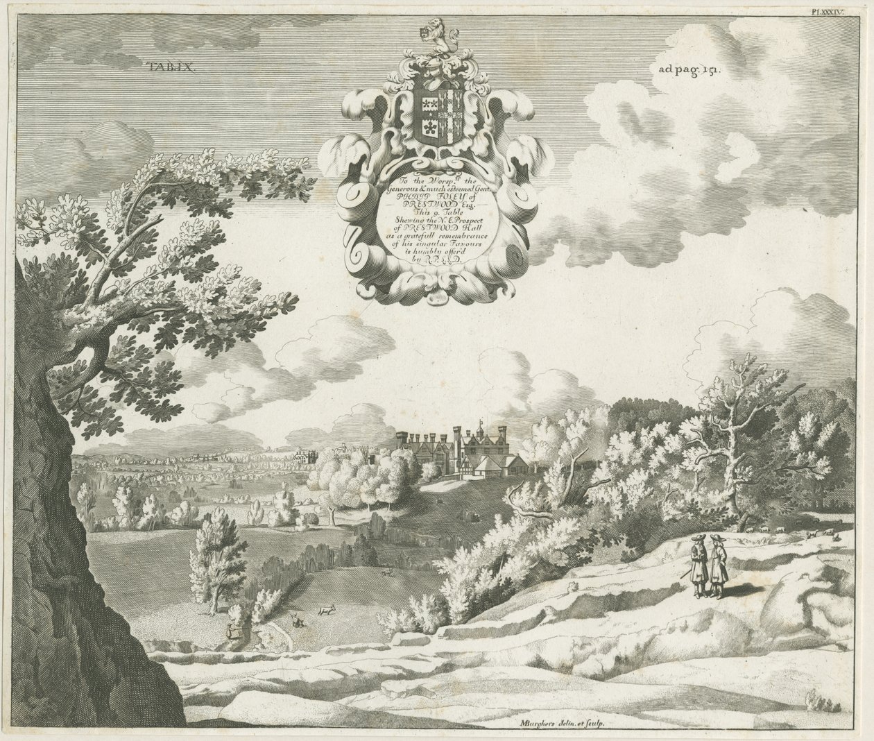 Prestwood Hall: metszet, nd [1753-1827] alkotó: Michael Burghers