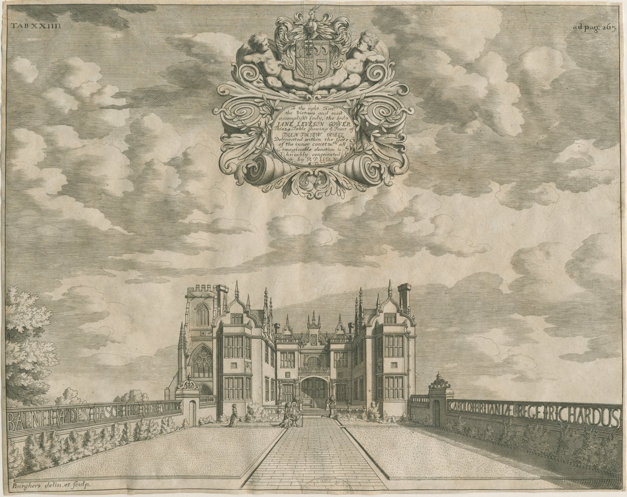 Trentham Hall: metszet, nd [1686] alkotó: Michael Burghers