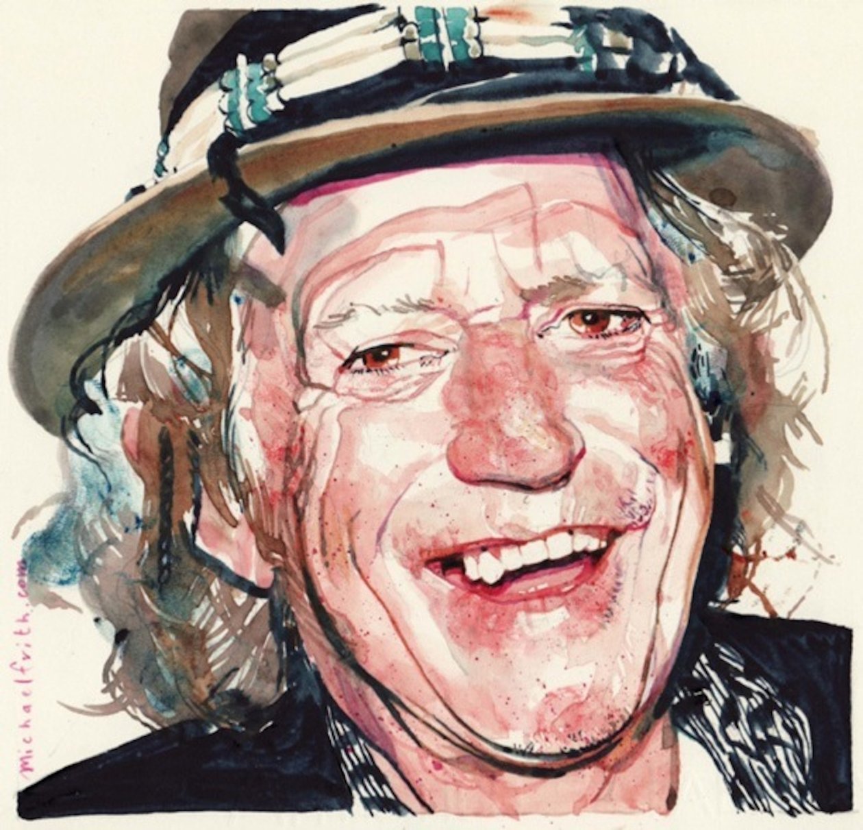 Keith Richards (akvarell) alkotó: Michael Frith