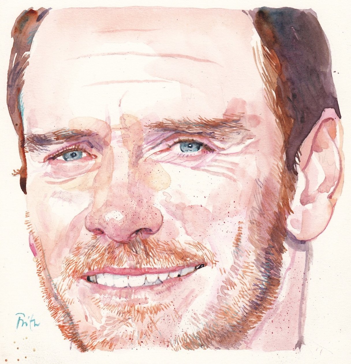 Michael Fassbender (watercolour) alkotó: Michael Frith