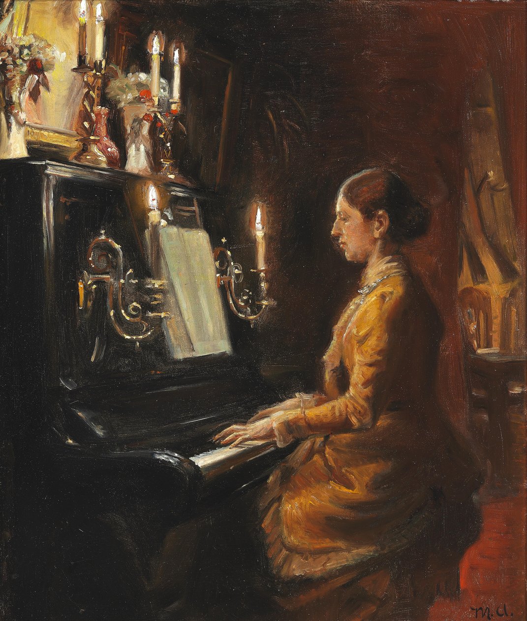 Anna a zongoránál. alkotó: Michael Peter Ancher