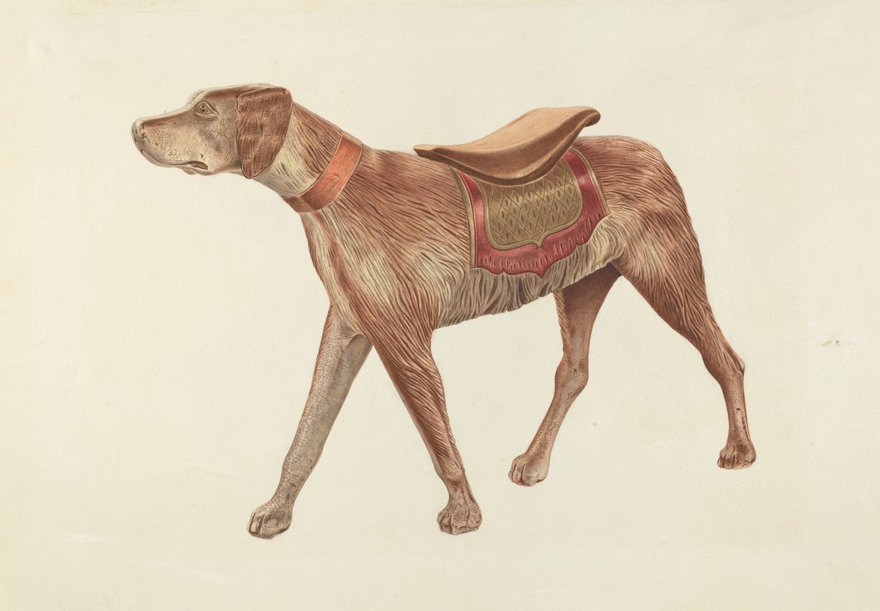 Körhinta kutya, c. 1938. alkotó: Michael Riccitelli