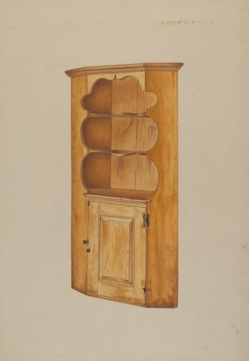 Sarokszekrény, c. 1938. alkotó: Michael Riccitelli