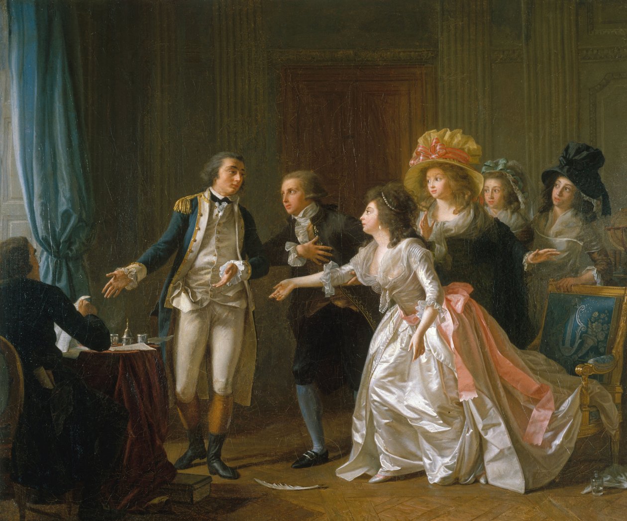 A megszakadt Házassági Szerződés c. 1789. alkotó: Michel Garnier