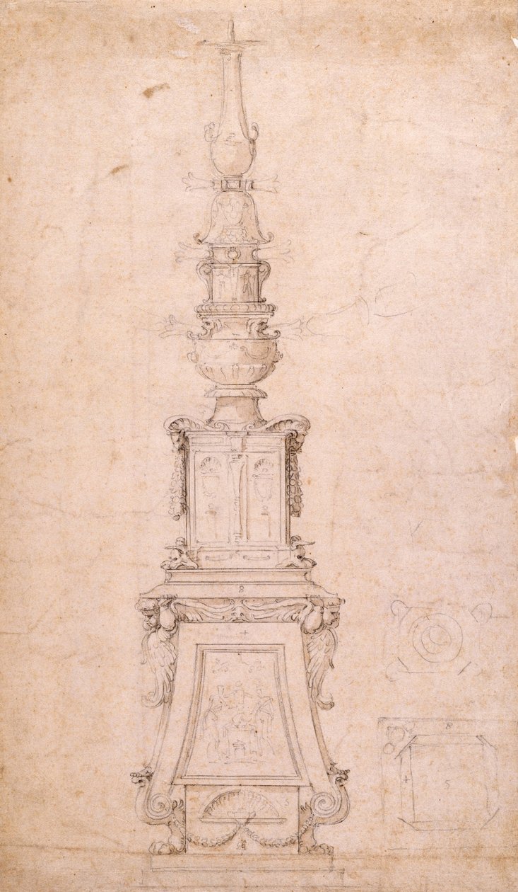 Tervezés Candelabrumhoz alkotó: Michelangelo Buonarroti