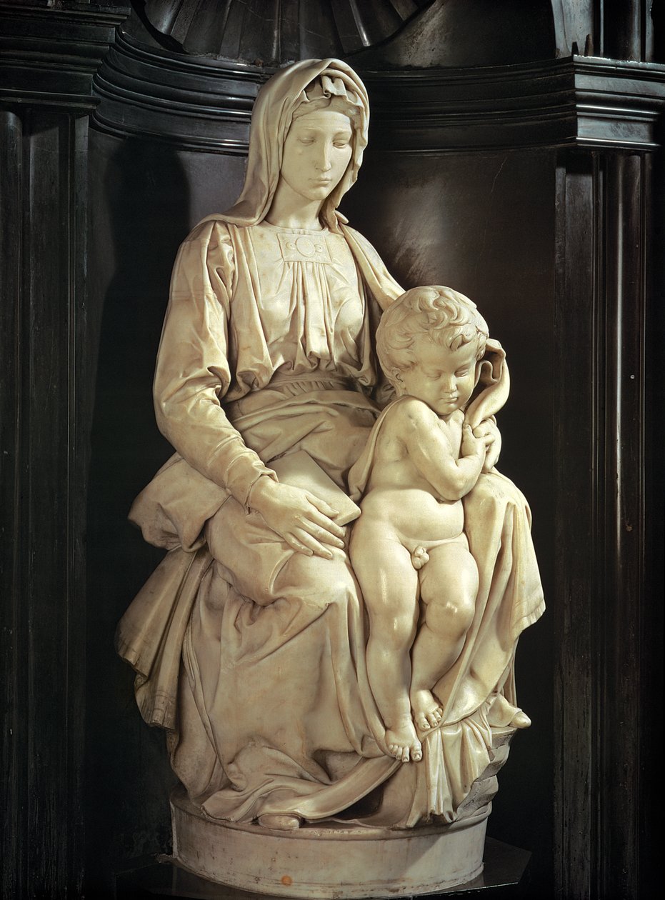 Madonna és gyermeke (márvány) alkotó: Michelangelo Buonarroti