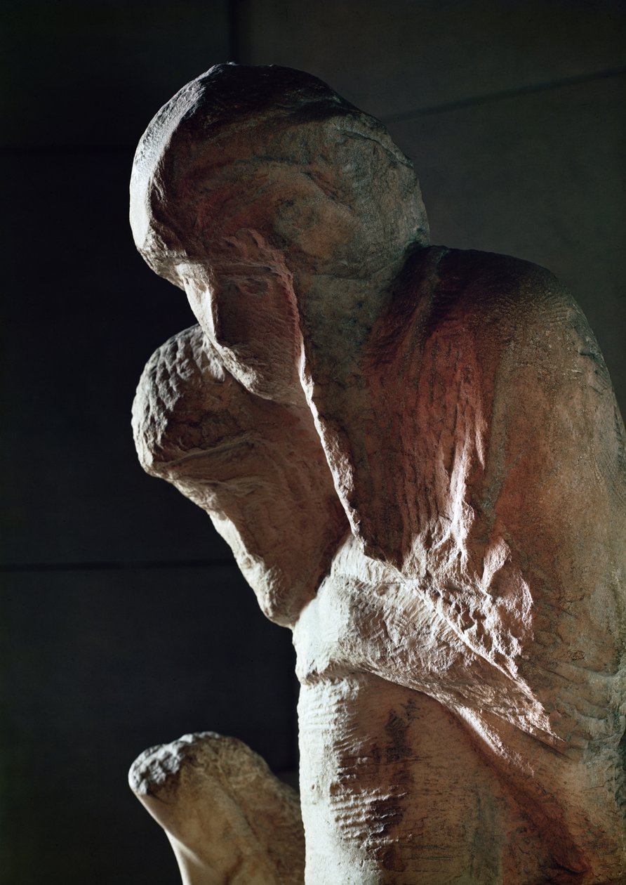 Pietà néven Rondanini részlet a fej márvány alkotó: Michelangelo Buonarroti