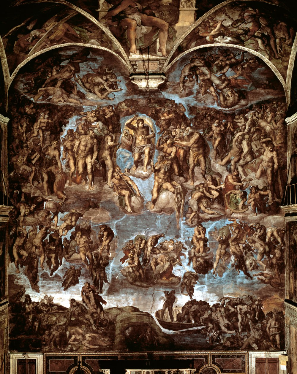 Sixtus-kápolna: Az utolsó ítélet, 1538-41 (restauráció előtt) alkotó: Michelangelo Buonarroti