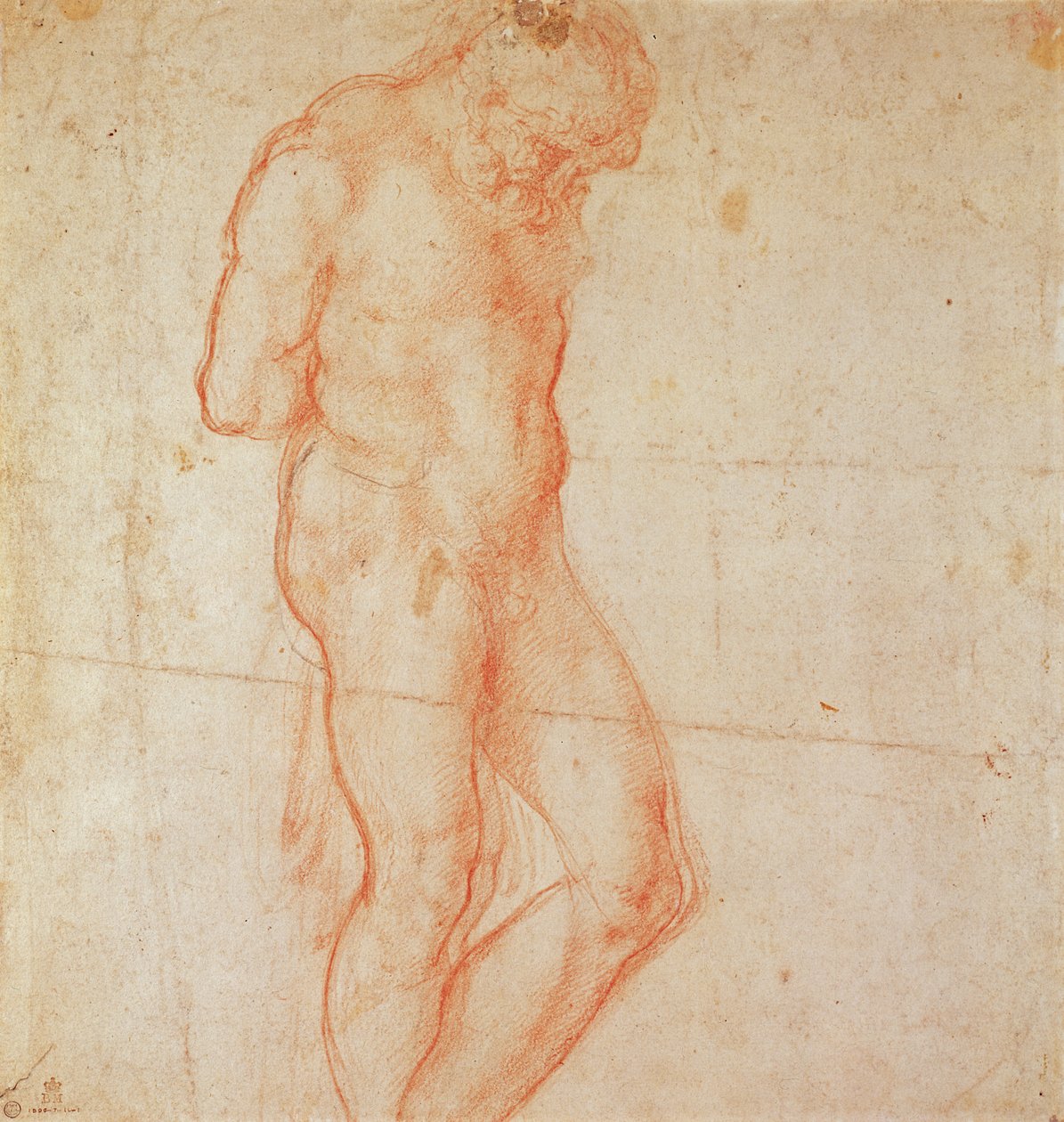 Egy akt tanulmányozása alkotó: Michelangelo Buonarroti