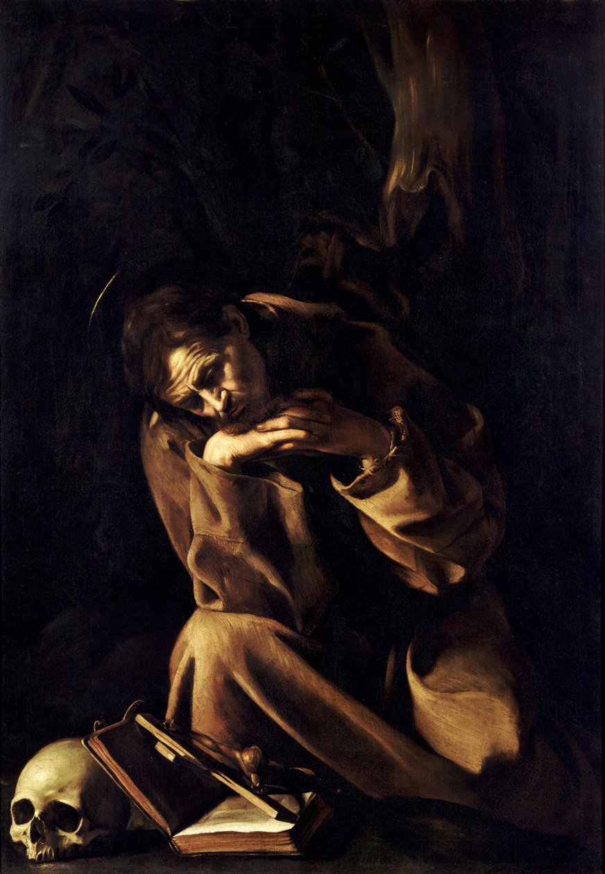 Szent Ferenc a meditációban alkotó: Michelangelo Merisi Caravaggio