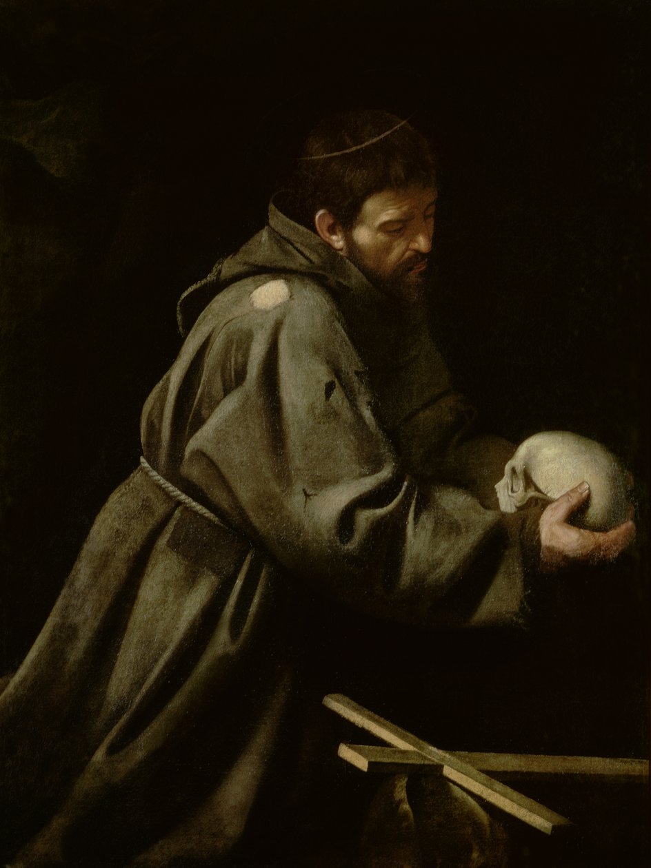 Szent Ferenc a meditációban alkotó: Michelangelo Merisi Caravaggio