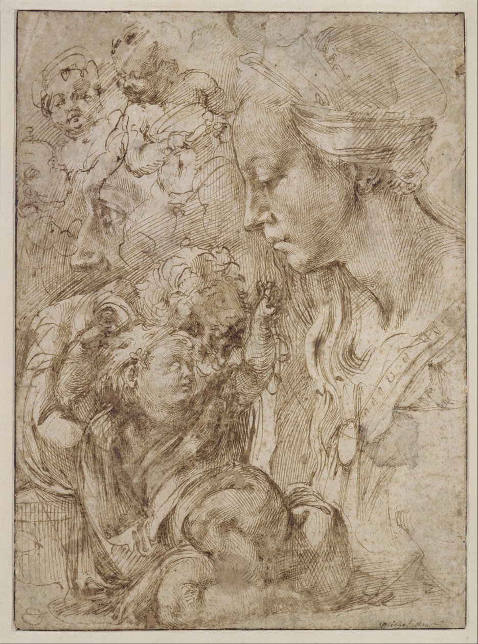 Tanulmányok a Szent Családért alkotó: Michelangelo